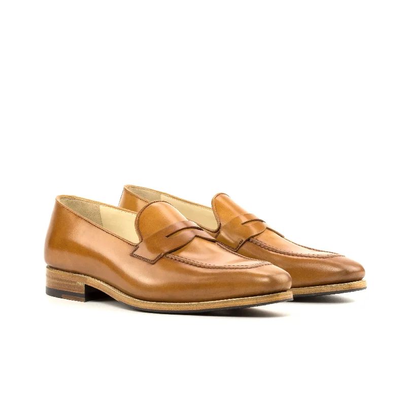 DapperFam Luciano in Cognac Men's Italian Cordovan Leather Loafer Distressed Leather Shoe Style DapperFam Luciano in Cognac Men's Italian Cordovan Leather Loafer Distressed Leather Shoe Style