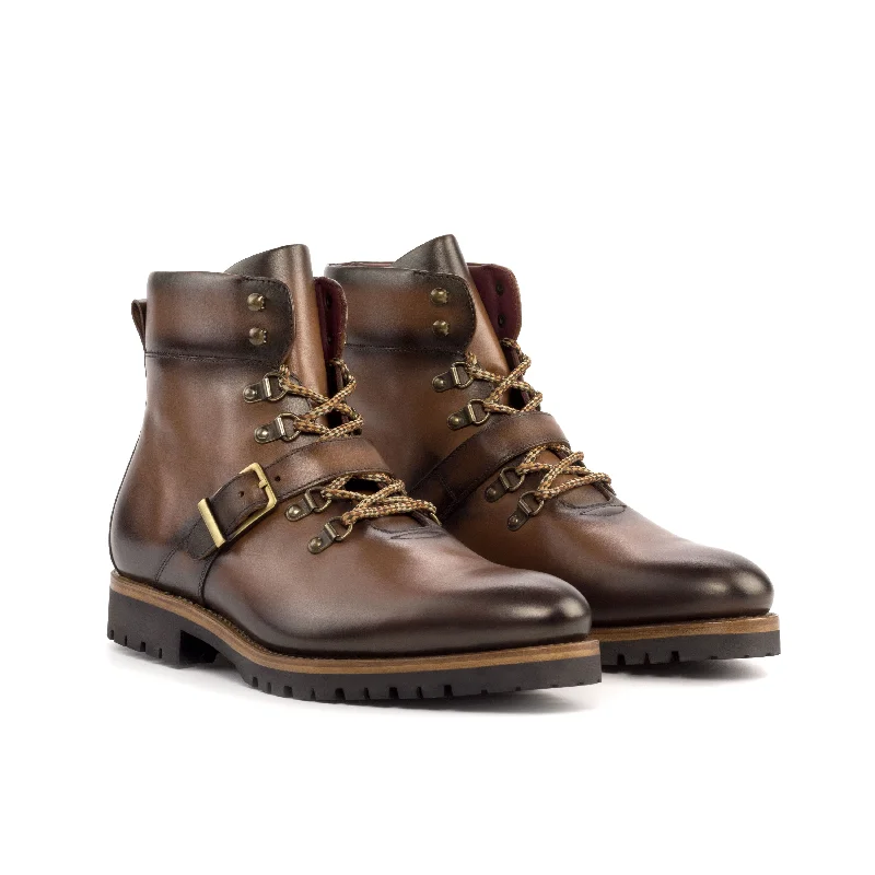 DapperFam Everest in Med Brown Men's Italian Leather Hiking Boot Tech - Inspired Sneaker Look DapperFam Everest in Med Brown Men's Italian Leather Hiking Boot Tech - Inspired Sneaker Look