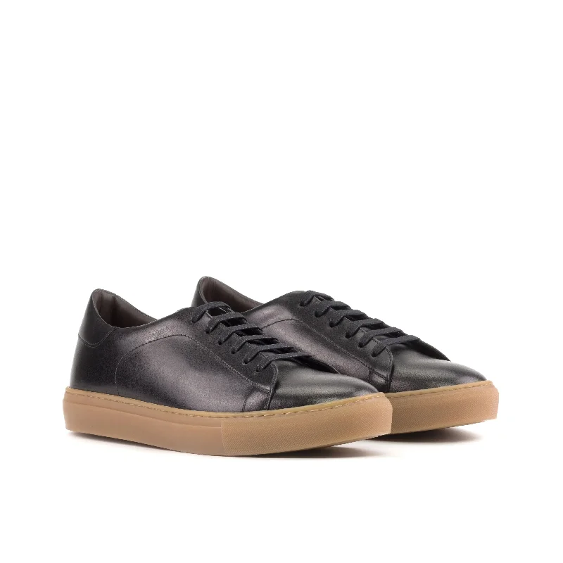 DapperFam Rivale in Black Men's Italian Leather Trainer Neon - Accent Sneaker Look DapperFam Rivale in Black Men's Italian Leather Trainer Neon - Accent Sneaker Look