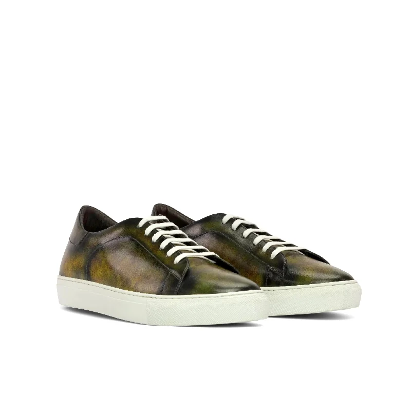 DapperFam Rivale in Green Men's Hand-Painted Patina Trainer Smart - Shoe Functionality Style DapperFam Rivale in Green Men's Hand-Painted Patina Trainer Smart - Shoe Functionality Style