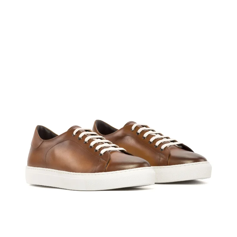 DapperFam Rivale in Brown Men's Italian Leather Trainer Business Monk Strap Style  