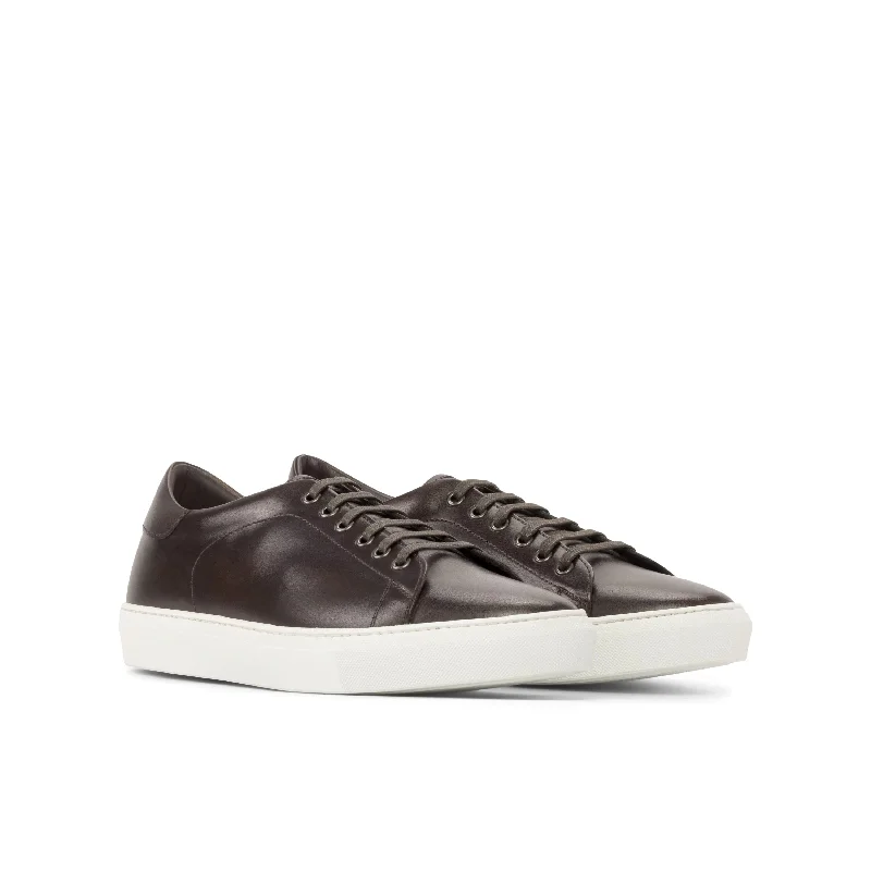 DapperFam Rivale in Dark Brown Men's Italian Leather Trainer Memory - Foam Slipper Look DapperFam Rivale in Dark Brown Men's Italian Leather Trainer Memory - Foam Slipper Look