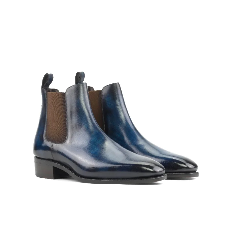DapperFam Monza in Denim Men's Italian Leather Chelsea Boots Camouflage Print Boot Style DapperFam Monza in Denim Men's Italian Leather Chelsea Boots Camouflage Print Boot Style