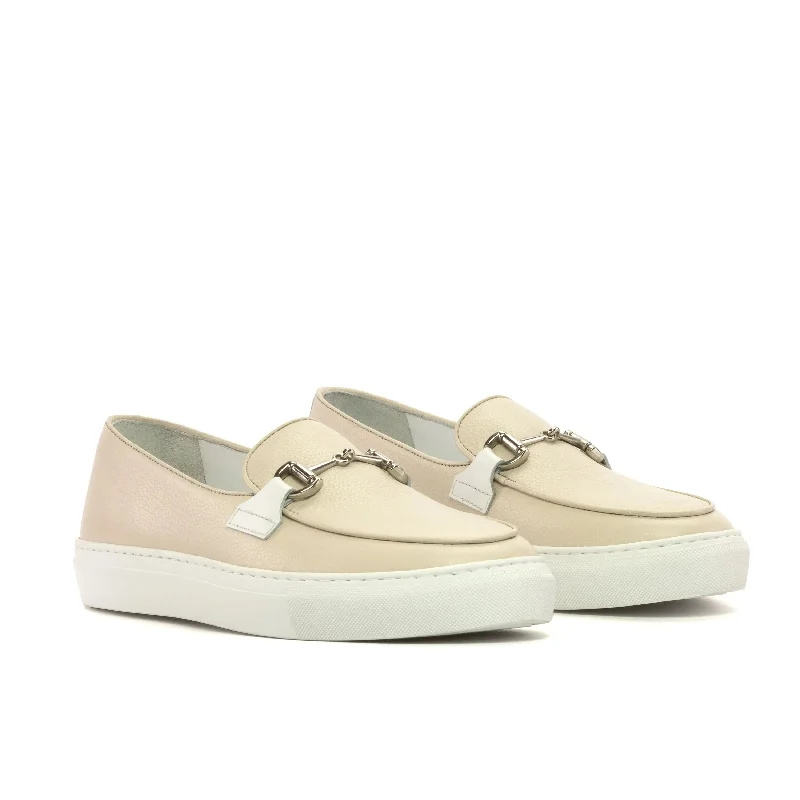 DapperFam King in Nude Men's Full Grain Leather Belgian Sneaker Chunky Platform Sneaker Style DapperFam King in Nude Men's Full Grain Leather Belgian Sneaker Chunky Platform Sneaker Style