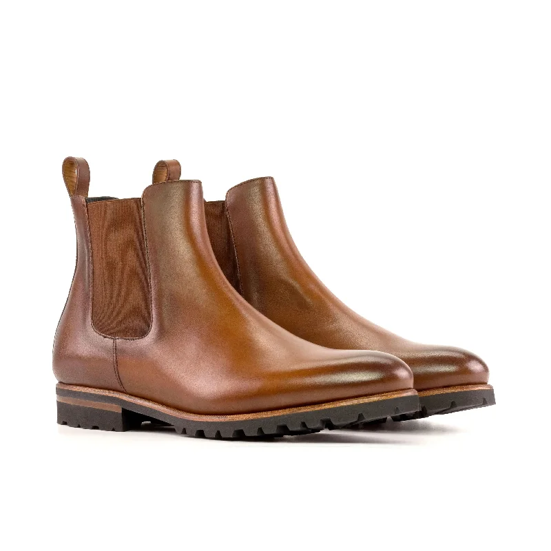 DapperFam Monza in Med Brown Men's Italian Leather Chelsea Boot Tech - Inspired Sneaker Look DapperFam Monza in Med Brown Men's Italian Leather Chelsea Boot Tech - Inspired Sneaker Look