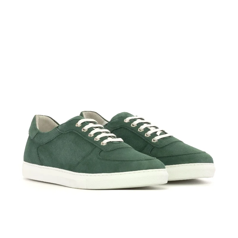DapperFam Rivale in Forest Men's Italian Suede Trainer Mod Oxford Design  