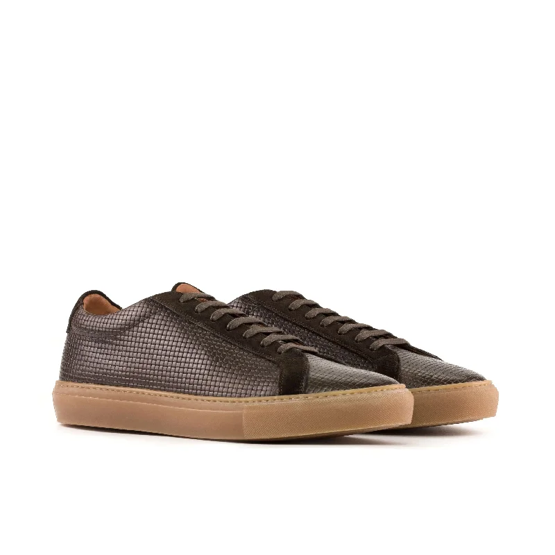 DapperFam Verve in Dark Brown Men's Lux Suede Low Kick Glow - in - the - Dark Shoe Design  