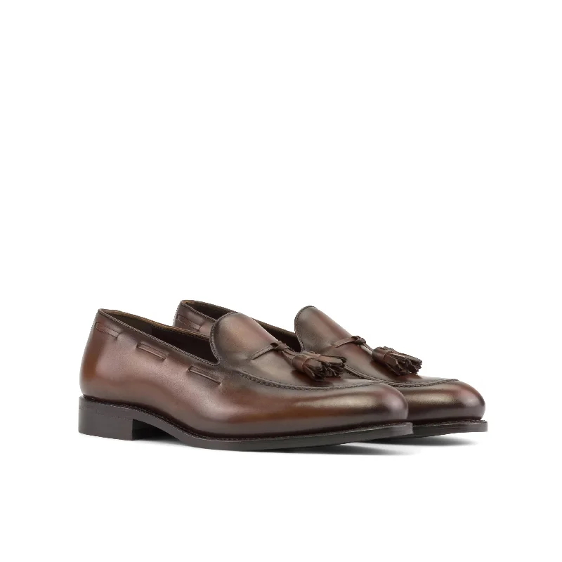 DapperFam Luciano in Med Brown Men's Italian Leather Loafer Loose - Fit Slipper Style DapperFam Luciano in Med Brown Men's Italian Leather Loafer Loose - Fit Slipper Style