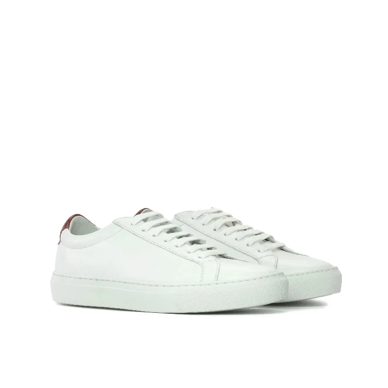DapperFam Verve in White Men's Italian Leather Low Kick Ivy League Loafer Look 