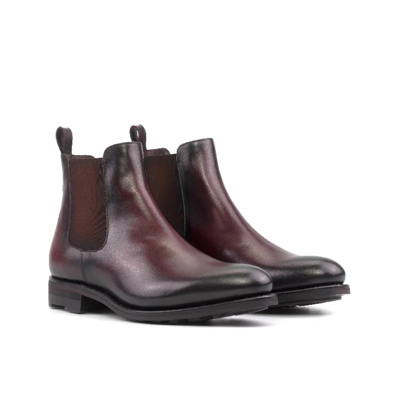 DapperFam Monza in Burgundy Men's Italian Leather Chelsea Boot Athleisure Derby Style DapperFam Monza in Burgundy Men's Italian Leather Chelsea Boot Athleisure Derby Style