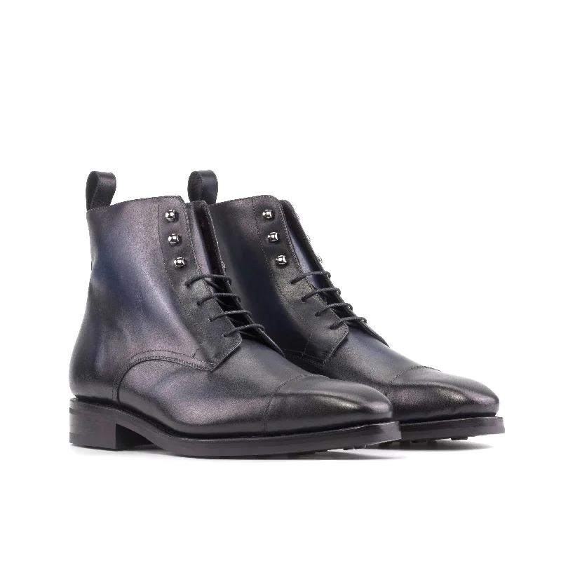 DapperFam Garrison in Navy Men's Italian Leather Jumper Boot Ivy League Loafer Look DapperFam Garrison in Navy Men's Italian Leather Jumper Boot Ivy League Loafer Look