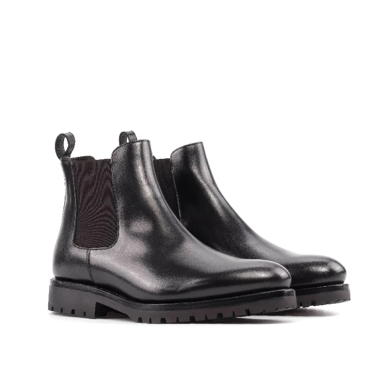 DapperFam Monza in Black Men's Italian Leather Chelsea Boot Single - Buckle Monk Look DapperFam Monza in Black Men's Italian Leather Chelsea Boot Single - Buckle Monk Look