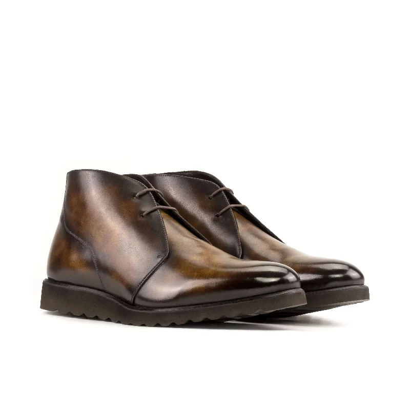 DapperFam Vivace in Tobacco Men's Hand-Painted Patina Chukka Artisan - Crafted Loafer Style DapperFam Vivace in Tobacco Men's Hand-Painted Patina Chukka Artisan - Crafted Loafer Style