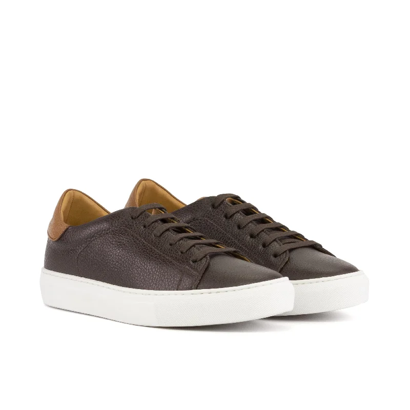 DapperFam Rivale in Dark Brown Men's Italian Full Grain Leather Trainer Upcycled Shoe Look DapperFam Rivale in Dark Brown Men's Italian Full Grain Leather Trainer Upcycled Shoe Look