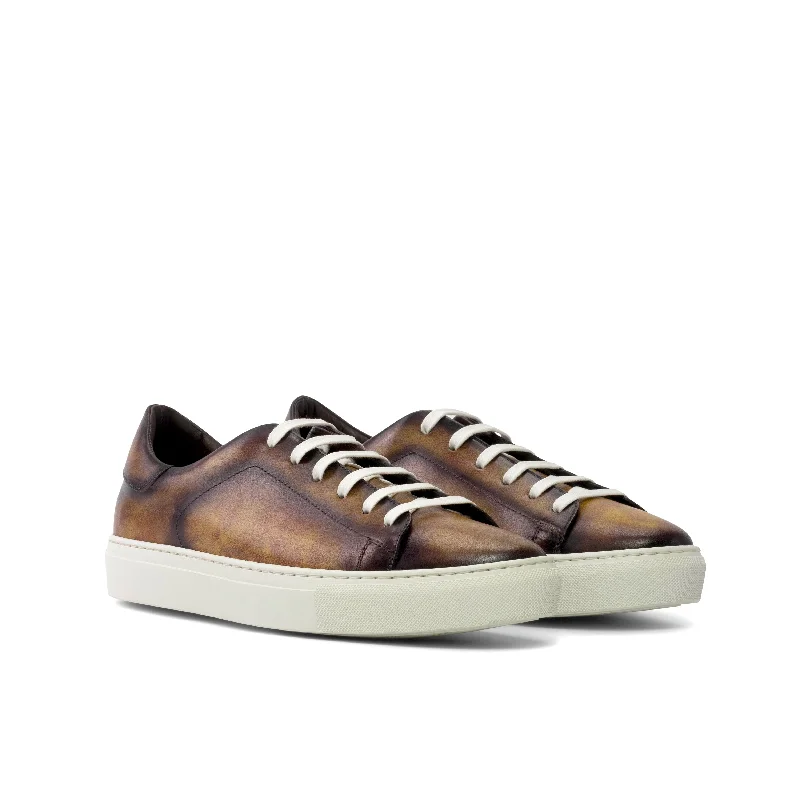 DapperFam Rivale in Fire Men's Hand-Painted Patina Trainer Minimalist Sneaker Style DapperFam Rivale in Fire Men's Hand-Painted Patina Trainer Minimalist Sneaker Style