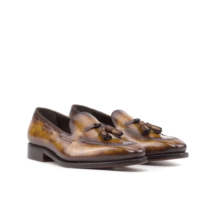 DapperFam Luciano in Cognac Men's Hand-Painted Patina Loafer Desert Boot Utility Style DapperFam Luciano in Cognac Men's Hand-Painted Patina Loafer Desert Boot Utility Style