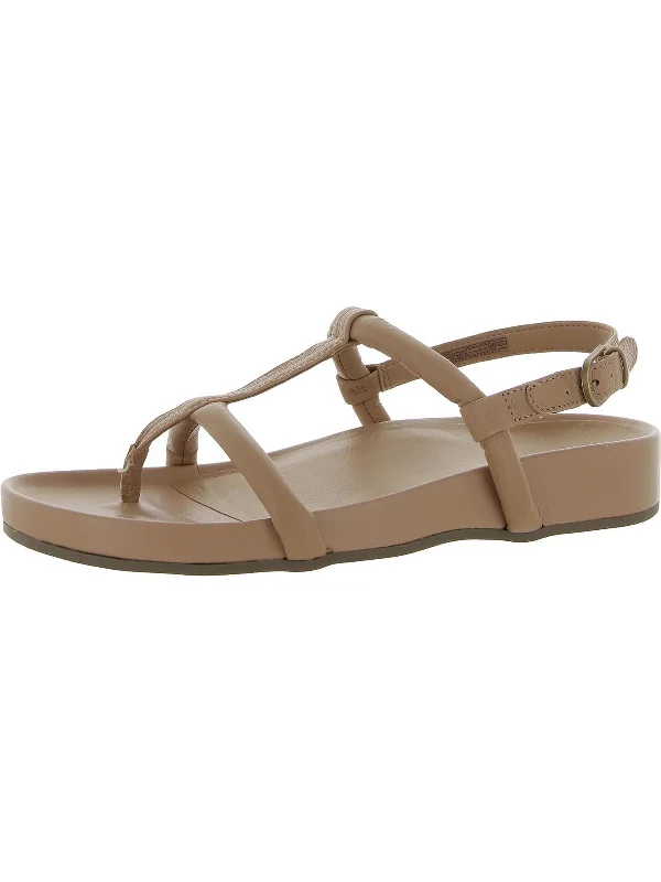 Adley Womens Leather Footbed Ankle Strap Performance Running Sneaker Look  