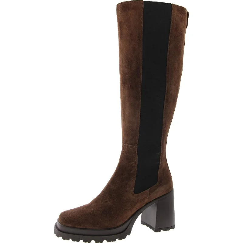 Alesti Womens Tall Block Heel Over-The-Knee Boots Monochromatic Shoe Look  