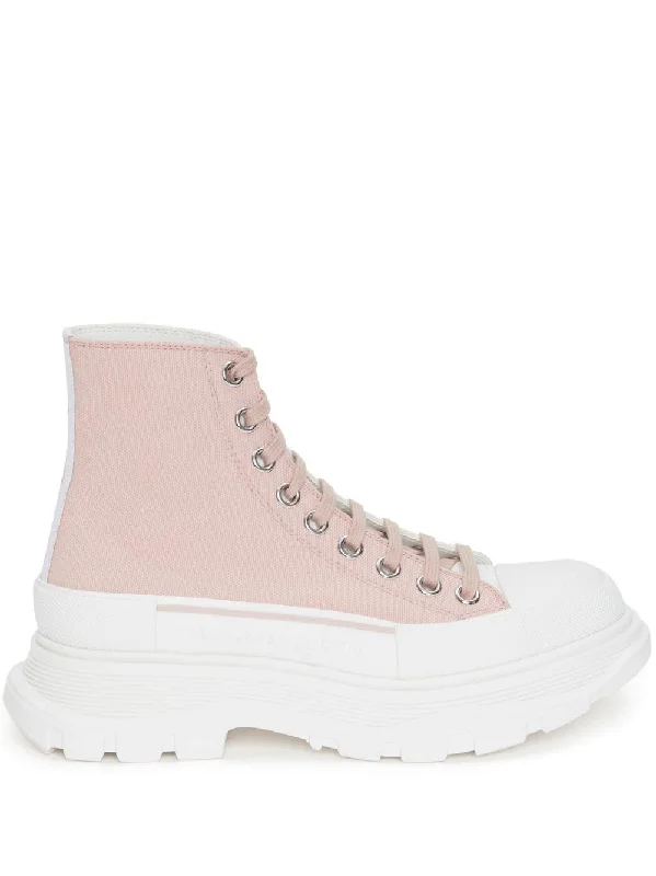 Alexander Mcqueen Women's Boots pink Waterproof Hiking Boot Design  