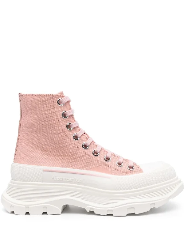 Alexander Mcqueen Women's Boots pink Ivy League - Inspired Derby Look 
