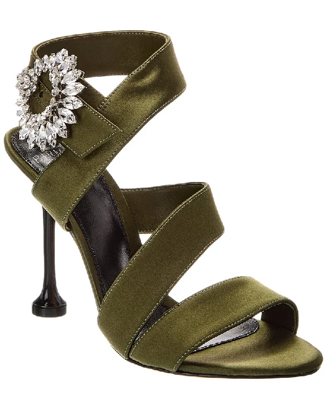 Alexandre Birman Antonia Crystals 100 Satin Sandal Ivy League - Inspired Derby Look Alexandre Birman Antonia Crystals 100 Satin Sandal Ivy League - Inspired Derby Look