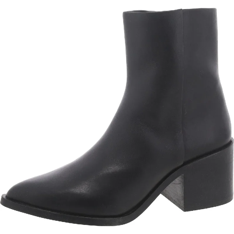 Alia Womens Pointed Toe Block Heel Ankle Boots British Gentleman Oxford Style  