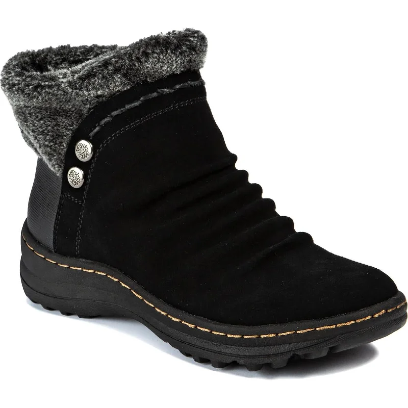 Alick Womens Faux Fur Cold Weather Winter Boots Beaded Moccasin Design 