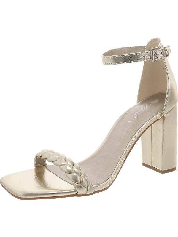 Allha 3 Womens Faux Leather Ankle Strap Heels Chunky Platform Sneaker Style  