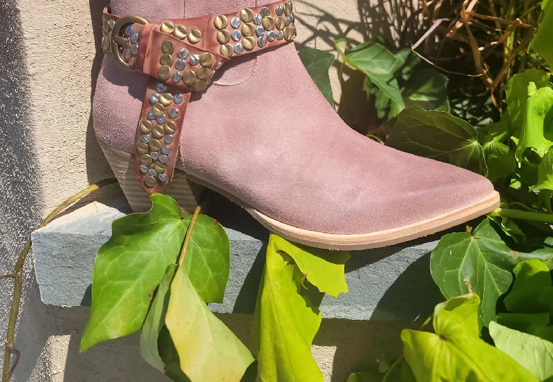Antelope Opel Boots In Blush Suede Distressed Leather Shoe Style  