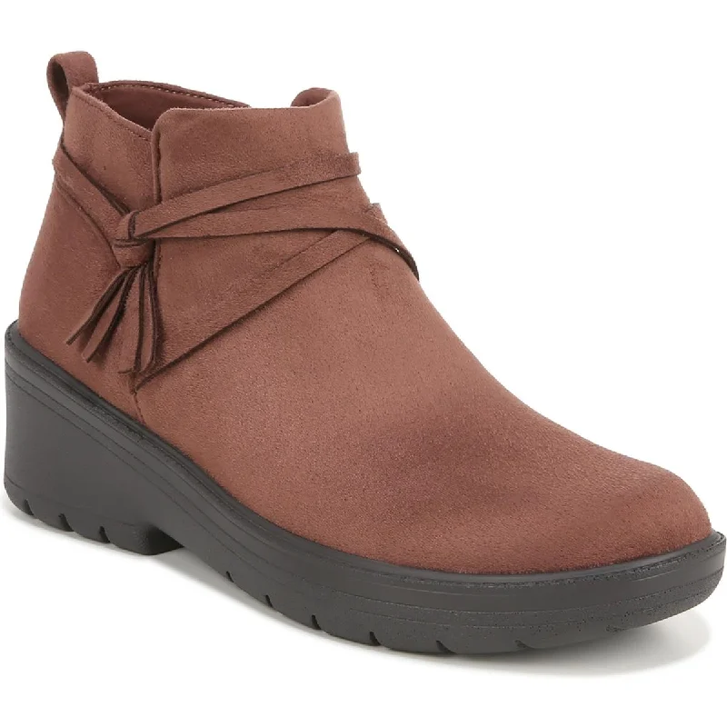 Blaine Womens Faux Suede Strappy Booties Retro Basketball Sneaker Design  