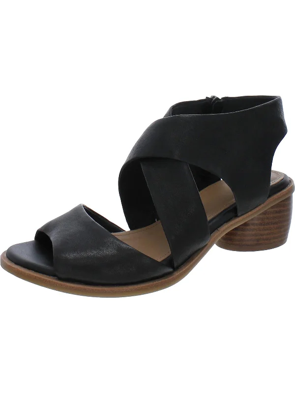 Camille Womens Leather Stack Heel Block Heel Tailored Oxford Style 