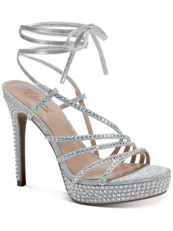 Chilly Womens Satin Dressy Platform Sandals Rubber - Sole Plimsoll Look  