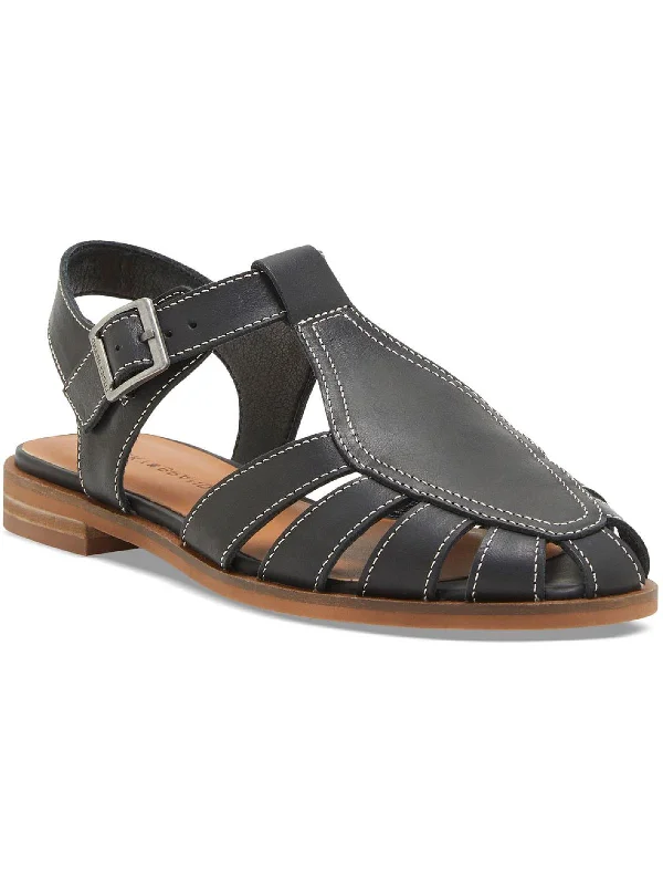 Dallila Womens Leather Slingback Fisherman Sandals Brogue Oxford Aesthetic 