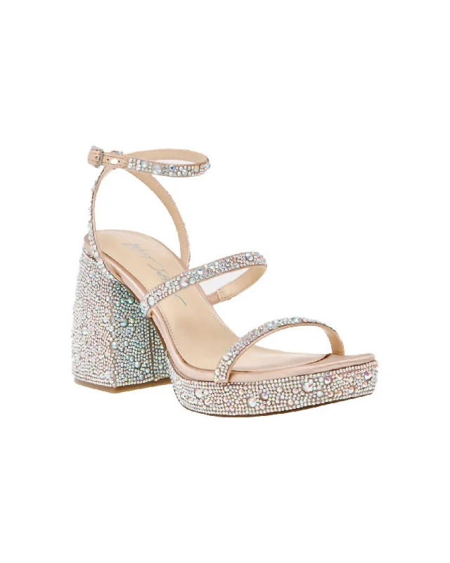 Denni Rhinestone Sandal In Silver/rhinestone Moccasin Soft - Sole Style  