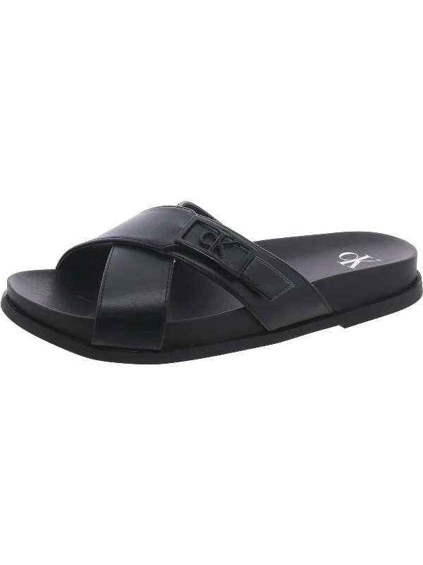 Eandria Womens Slip On Open Toe Slide Sandals Artisan - Crafted Loafer Style  
