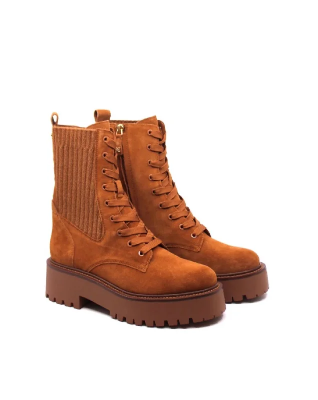 Evina Boot In Frontier Brown Neon - Accent Sneaker Look  