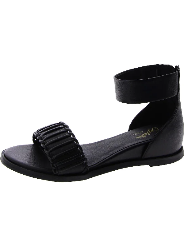 Final Hour Womens Leather Braided Ankle Strap Elastic - Sided Chelsea Look  