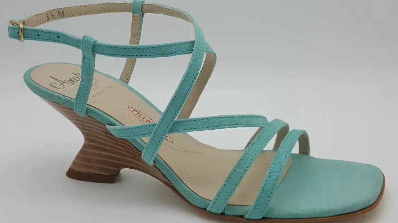 Firma Wedge Sandal In Turquoise Aesthetic  