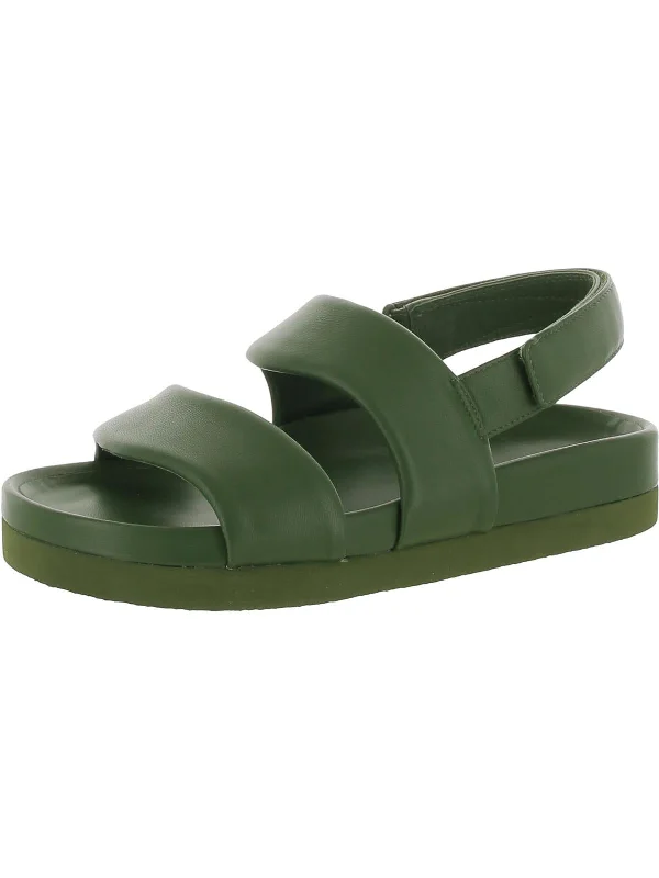 Gemini Womens Adjustable Slingback Sandals Metallic Trim Shoe Design  