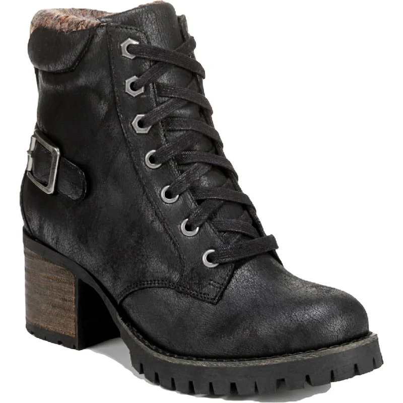 Gibson Womens Faux Leather Lugged Sole Combat & Lace-up Boots Smart - Shoe Functionality Style Gibson Womens Faux Leather Lugged Sole Combat & Lace-up Boots Smart - Shoe Functionality Style