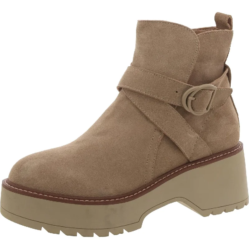 Giovani Womens Suede Block Heel Ankle Boots Victorian - Era Boot Style  