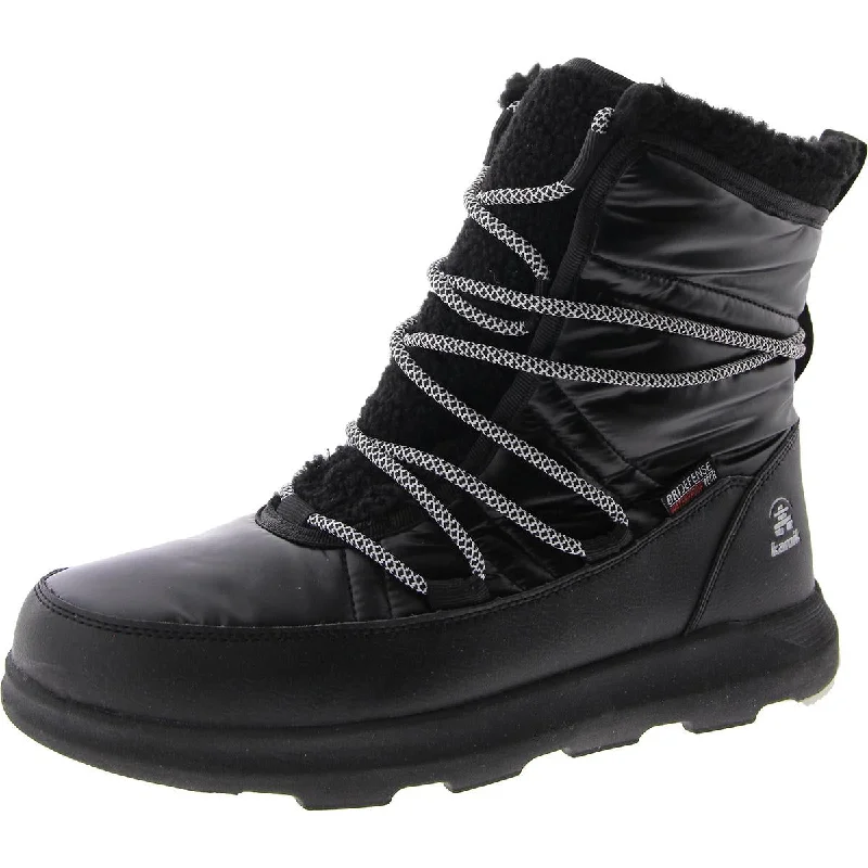 Leapull Womens Lace Up Flat Winter & Snow Boots Tech - Inspired Sneaker Look  