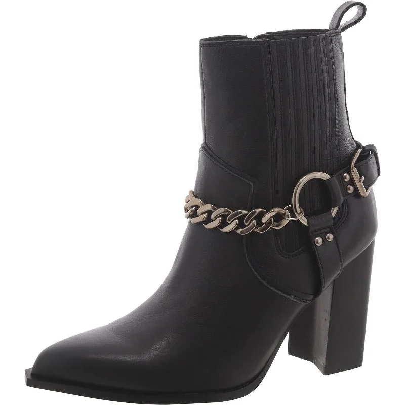 Loran Womens Leather Pointed Toe Ankle Boots Upcycled Shoe Look  