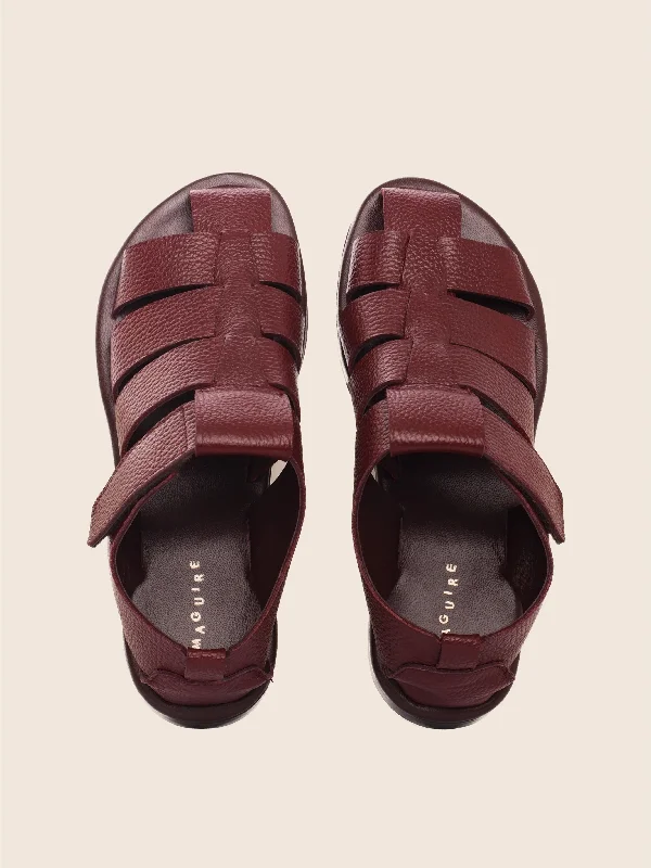 Marta Oxblood Sandal Business Monk Strap Style  