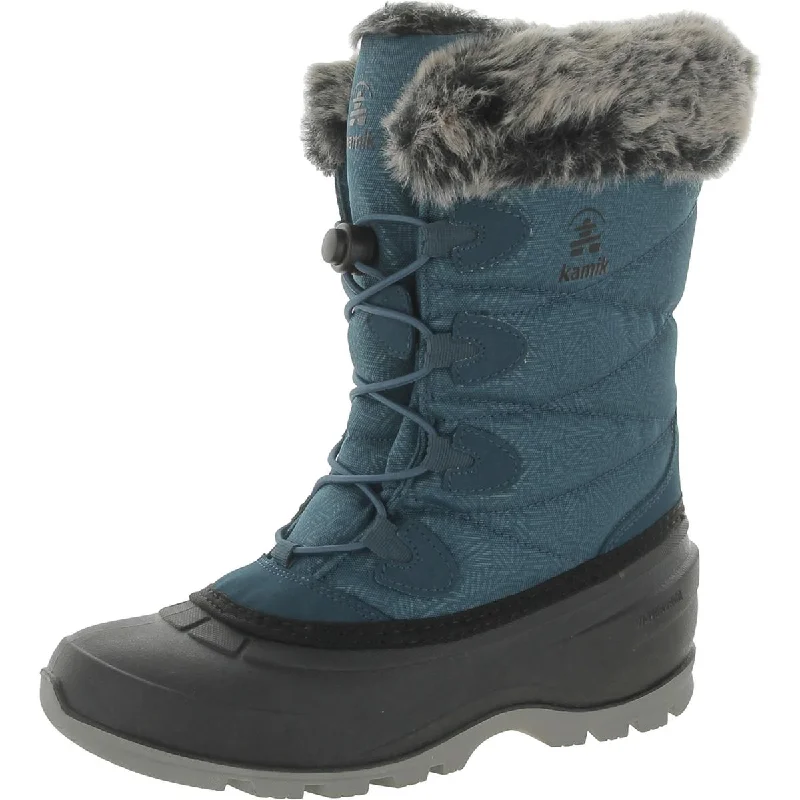 Momentum 2 Womens Faux Fur Winter Mid-Calf Boots Upcycled Shoe Look  