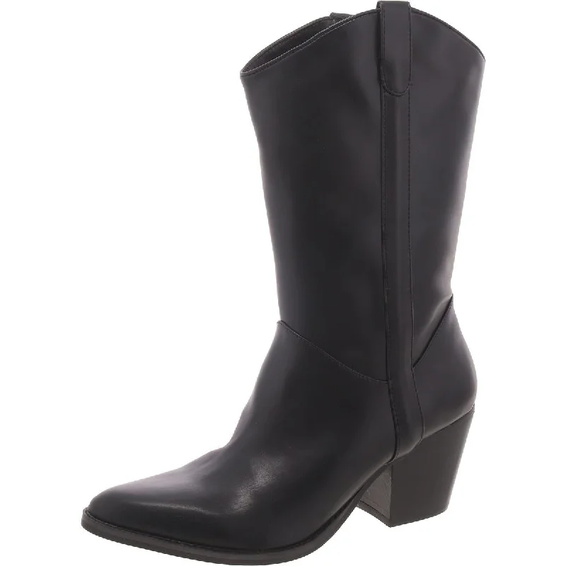 More Womens Faux Leather B Mid-Calf Boots Lightweight Tennis Sneaker Look  