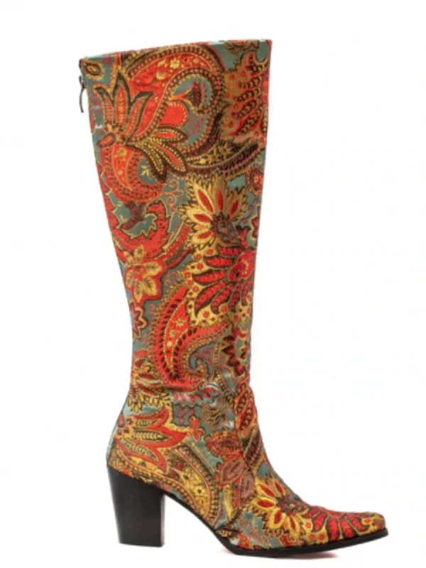 Naples Tall Boots In Multi Retro Plimsoll Style  