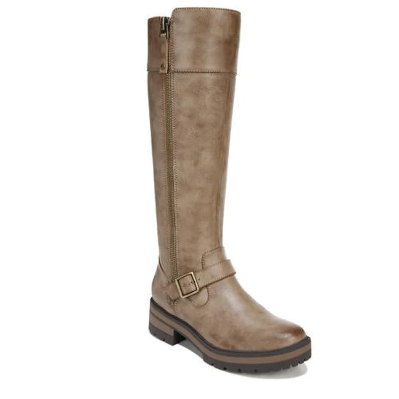 Next Womens Faux Leather Distressed Knee-High Boots Paisley Print Shoe Design  
