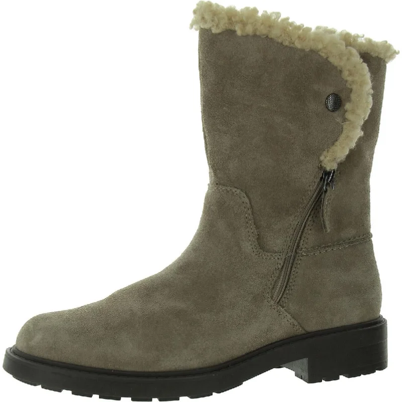 Opal Womens Suede Faux Fur Mid-Calf Boots Suede Desert Boot 