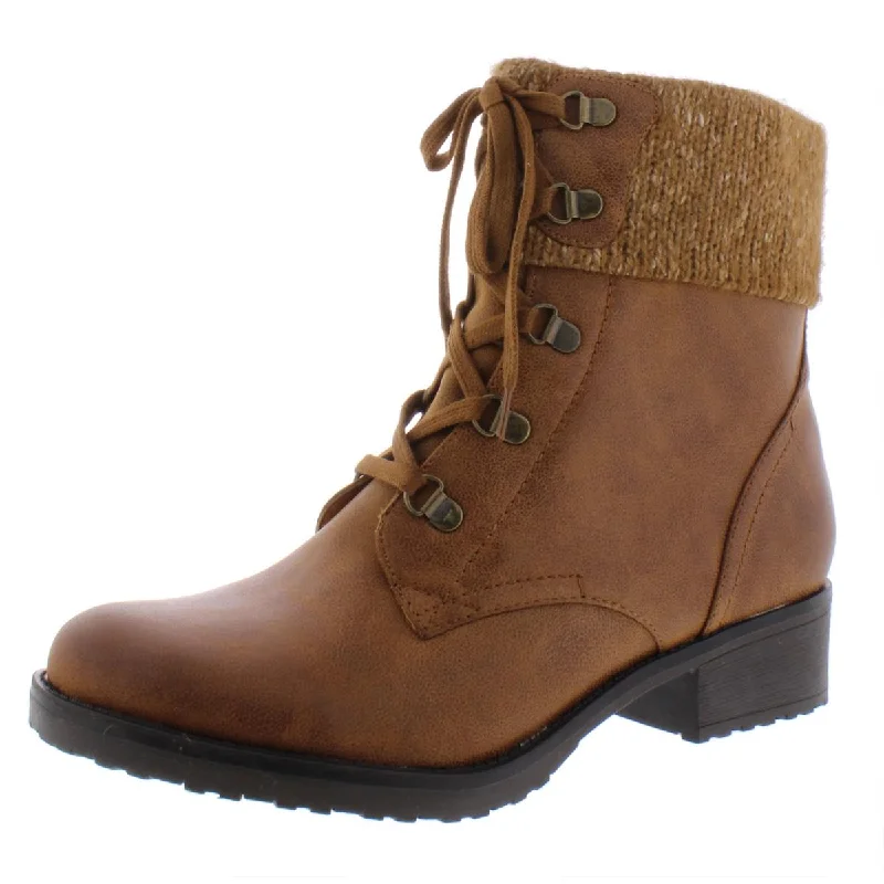 Orley Womens Faux Leather Booties Ankle Boots Business Monk Strap Style  
